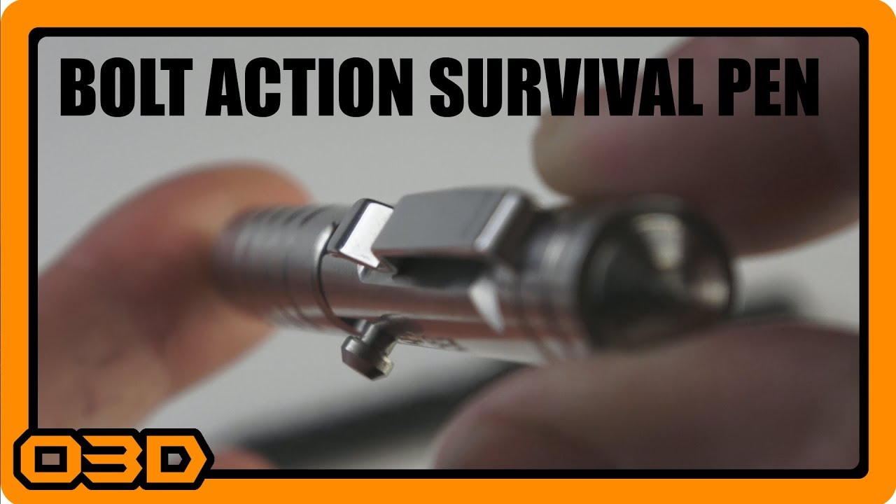 Bolt Action Survival Pen - GPCA - GP1945 Pro - Whistle - Glass Breaker - Ruler - Tactical - Jeep