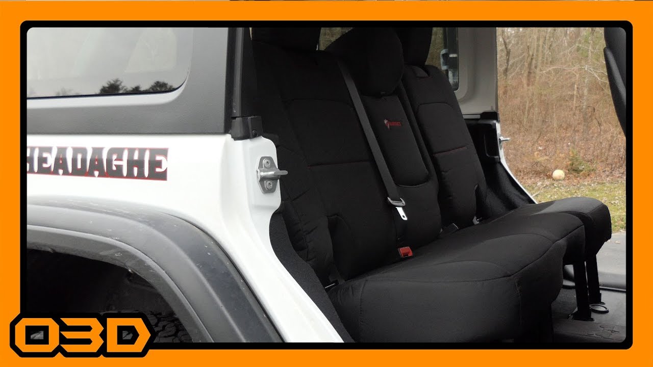 JLUR BARTACT REAR SEAT COVER INSTALL 2018 JL LEATHER SEATS WITH REAR CONSOLE