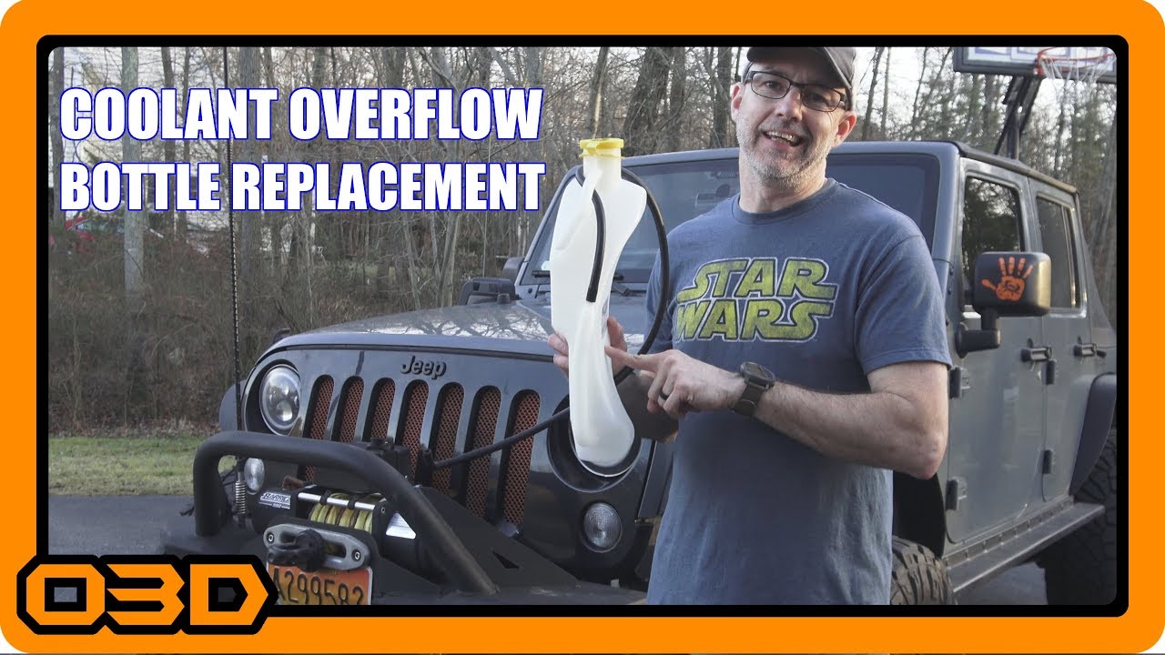 Radiator Coolant Overflow Bottle Replacement - My Coolant Reservoir was Leaking! 2015 Jeep Wrangler